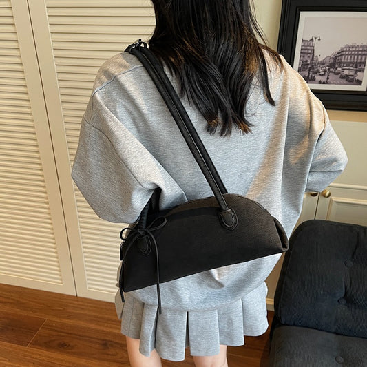 Women's Summer Solid Color Shell Fashion Trend Textured Underarm Bag
