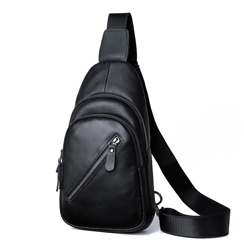Men's First Layer Leather Slanted Business Large Men's Messenger Bag