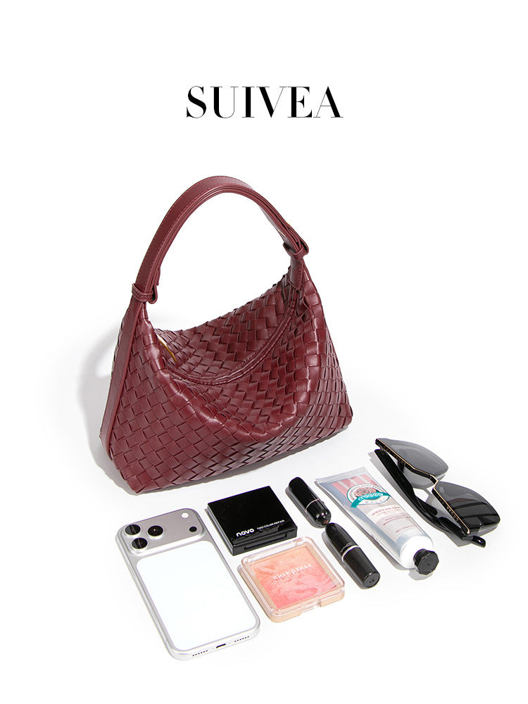 Women's Large Capacity Underarm Design Woven Simple Style Women's Handbag