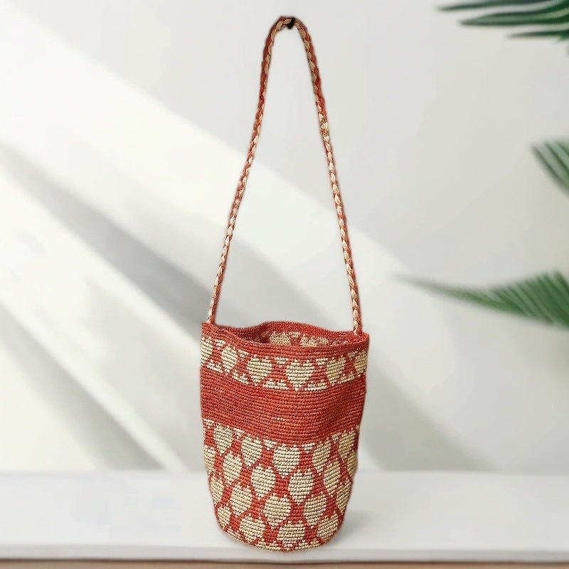 Women's Korean Style Raffia Handmade Woven Seaside Vacation Versatile Women's Messenger Bag