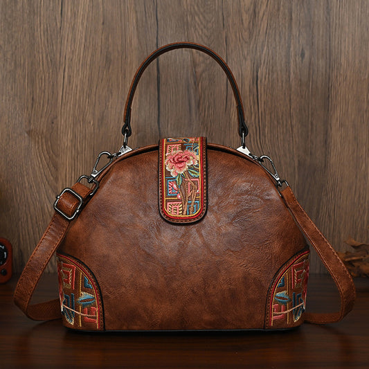 Women's Carving Printed Ethnic Style Large Capacity Retro National Women's Messenger Bag
