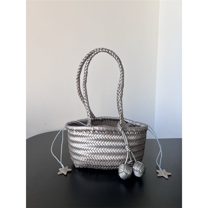Women's Vegetable Basket Portable Underarm Solid Color High Bags