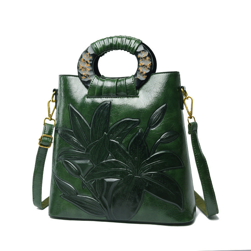 Women's Ethnic Style Big Flower Fashion Portable Women's Shoulder Bag