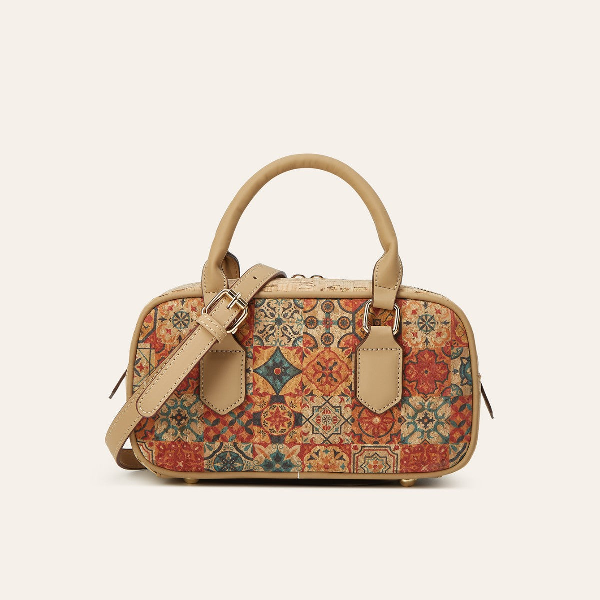 Retro Ethnic Cork Print Bark Texture Women's Handbag