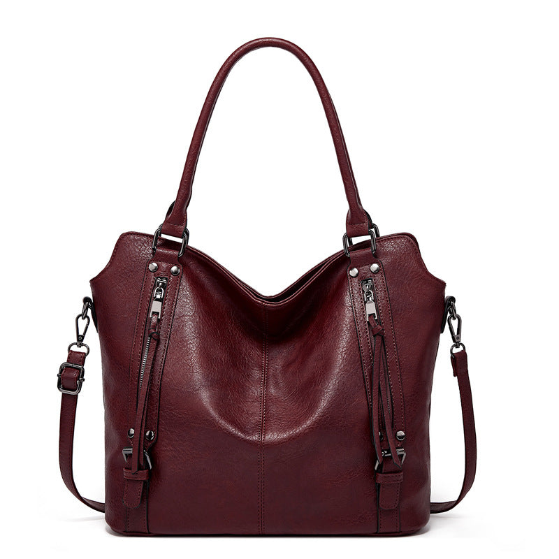 Retro Hand-held Mother Fashion Large Capacity Soft Leather Women's Shoulder Bag