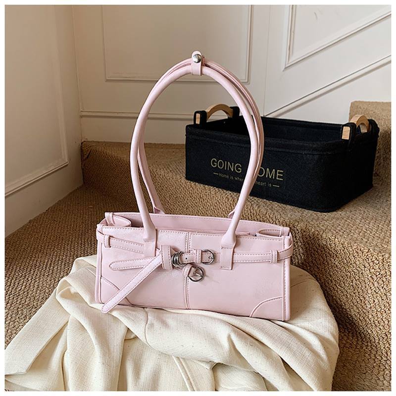 Women's Niche Pink Retro Portable Commuter Hot Buckle