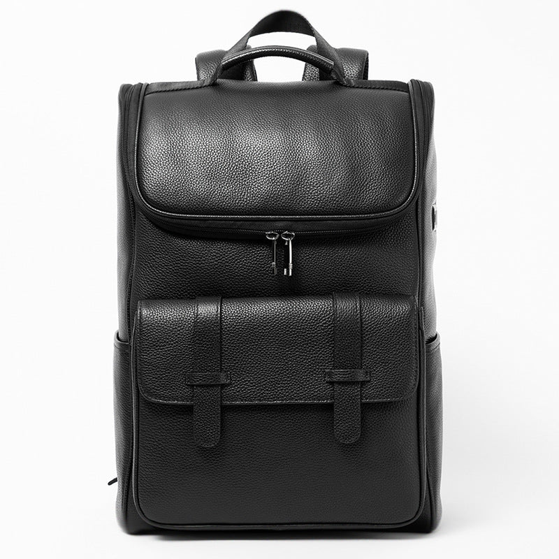 Men's Leather Commuter Computer Fashion Large Capacity Business Backpack