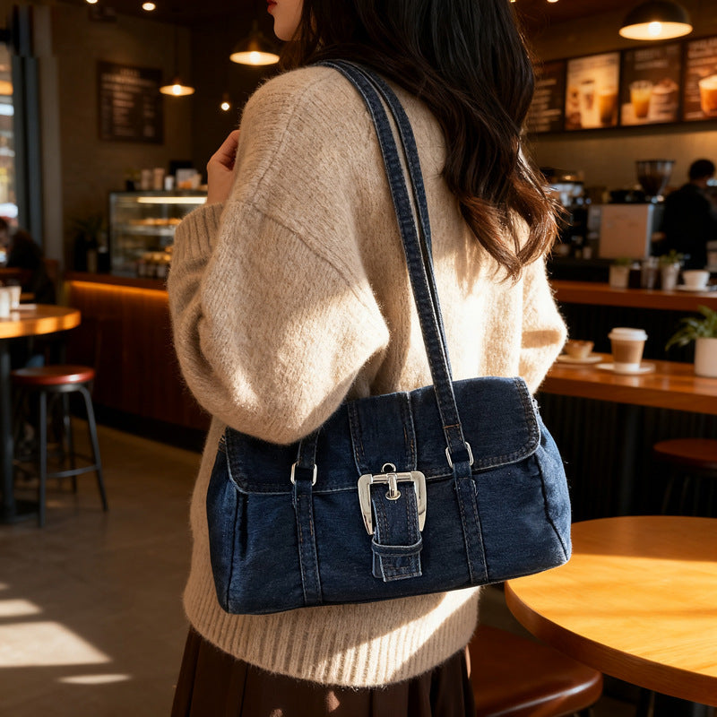 Women's Denim Hand Carrying Boston Autumn High-grade Bags