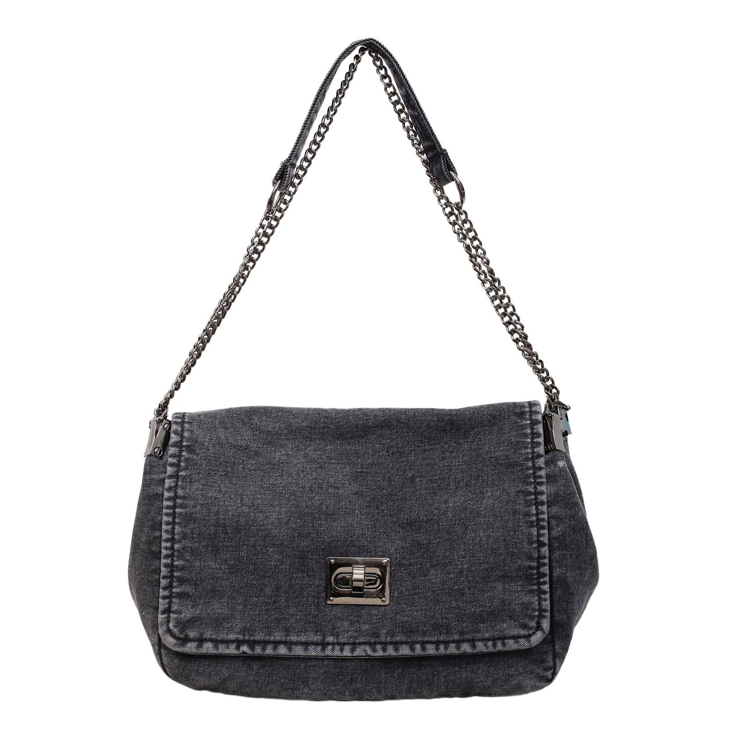 Trendy Denim Versatile Chain Large Capacity Handbags