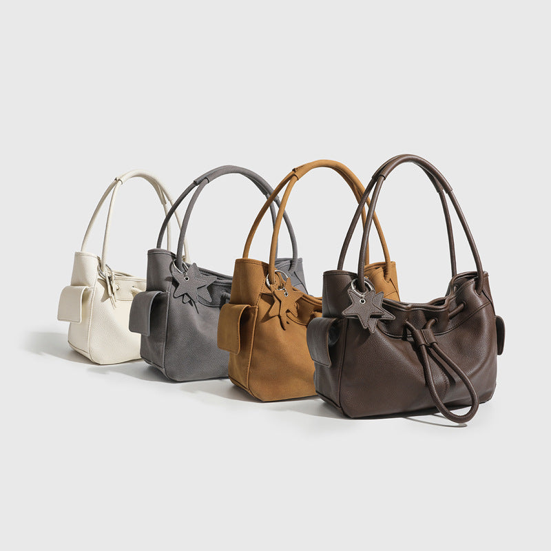 Women's High-grade Pleated Portable Large Capacity Totes Beam Tote Bag