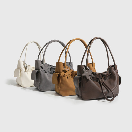 Women's High-grade Pleated Portable Large Capacity Totes Beam Tote Bag