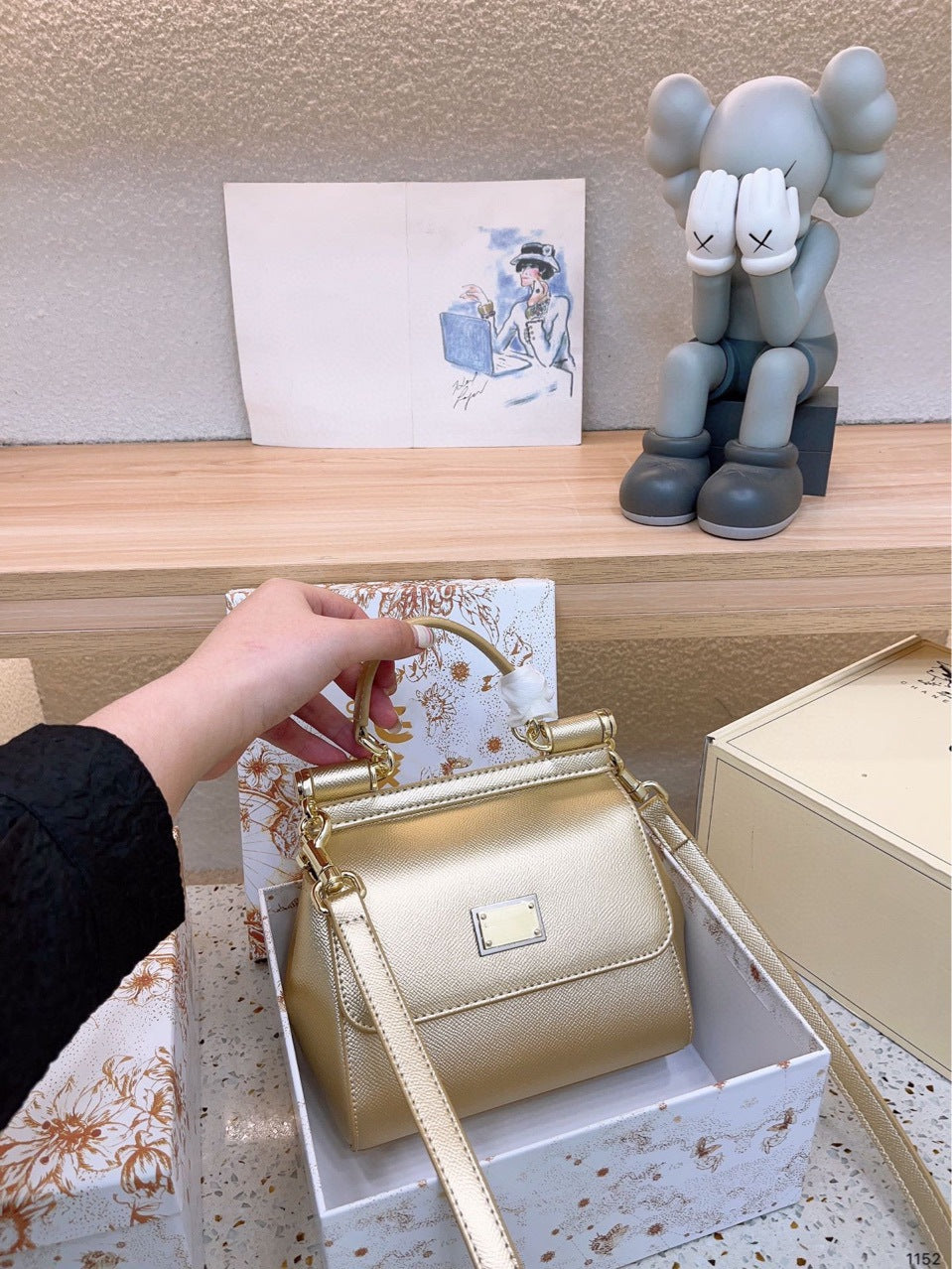 Women's Commuter Hand Palm Print Fashion Workplace Mini Women's Handbag