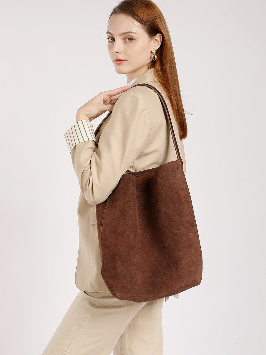 Women's Niche Genuine Leather Leisure Commute High-grade Large Bucket Bag
