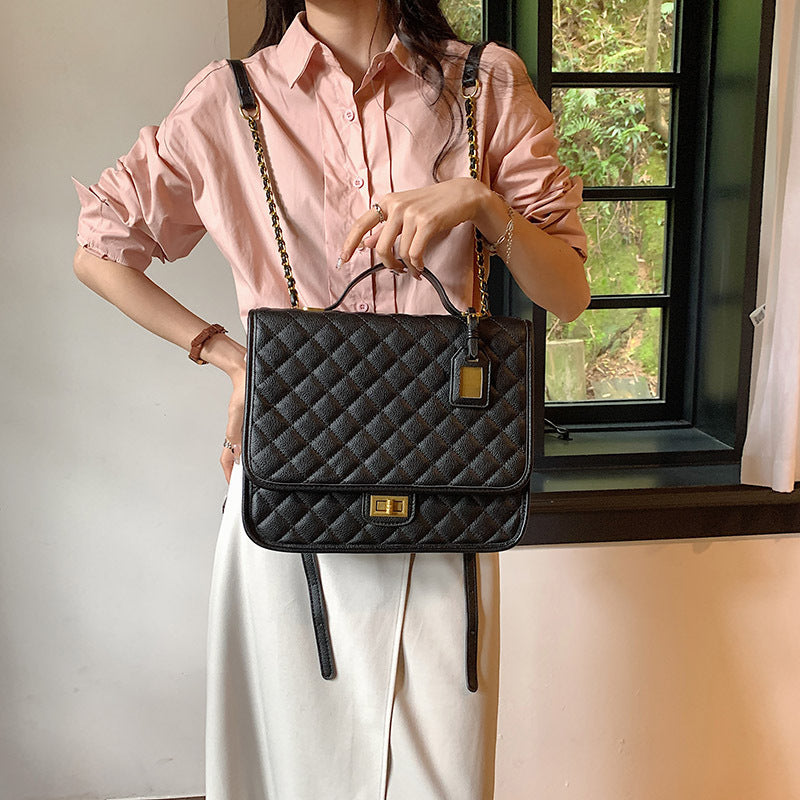 Women's Fashion Shiny Leisure Rhombus Niche Women's Backpack