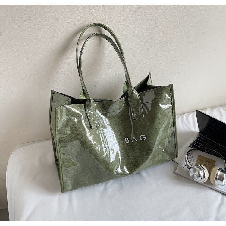 Women's Large Capacity Patchwork Fashion Simple Commute Tote Bag