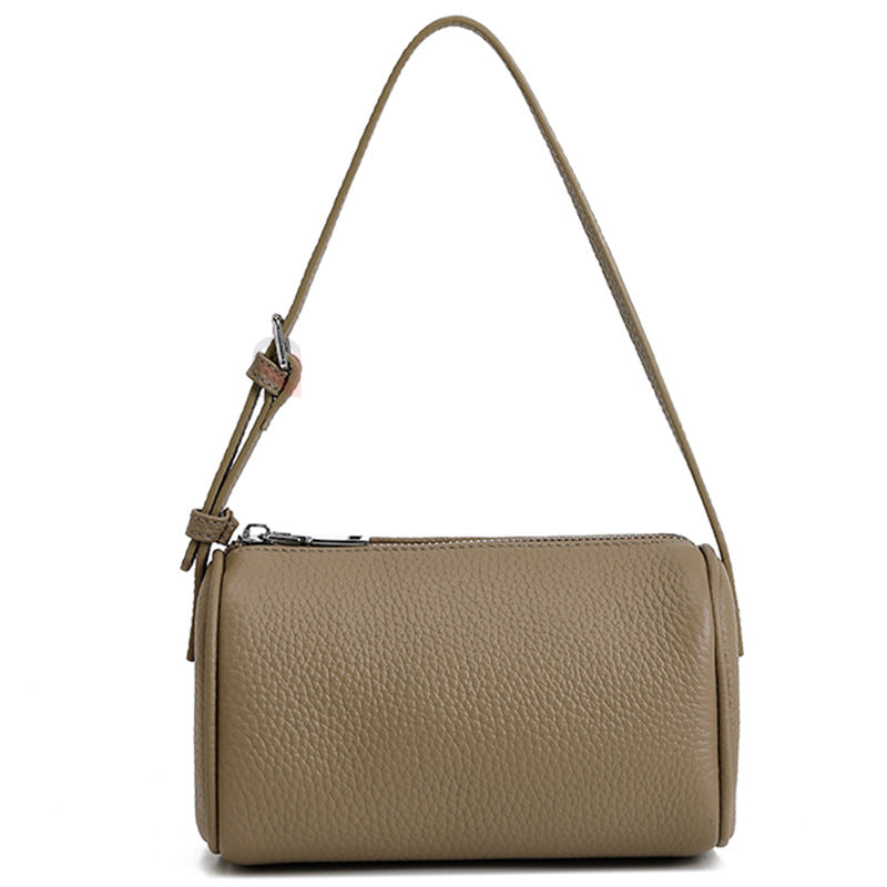 Genuine Leather First Layer Litchi Pattern Cowhide Underarm Bag
