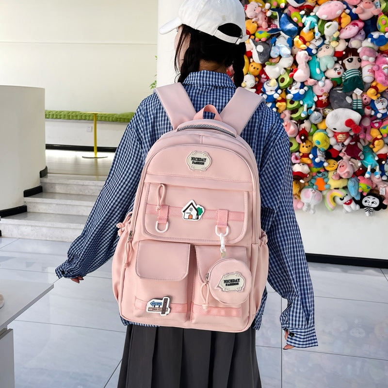 Spring Cute Korean College Female Good-looking Wide Women's Backpack