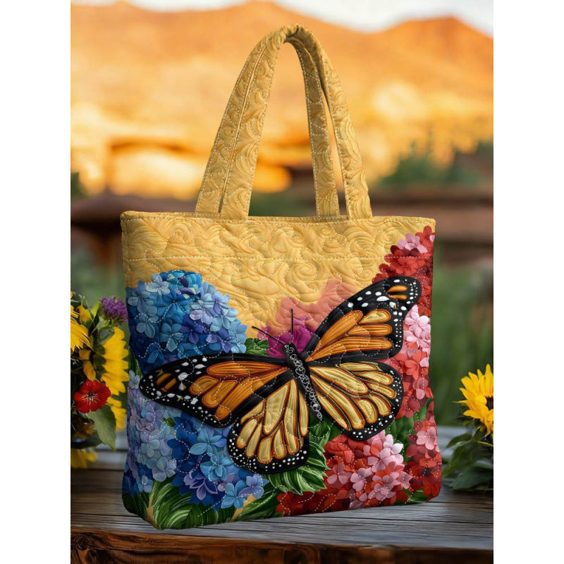 Unique Printed Personalized Flower Design Canvas Women's Handbag