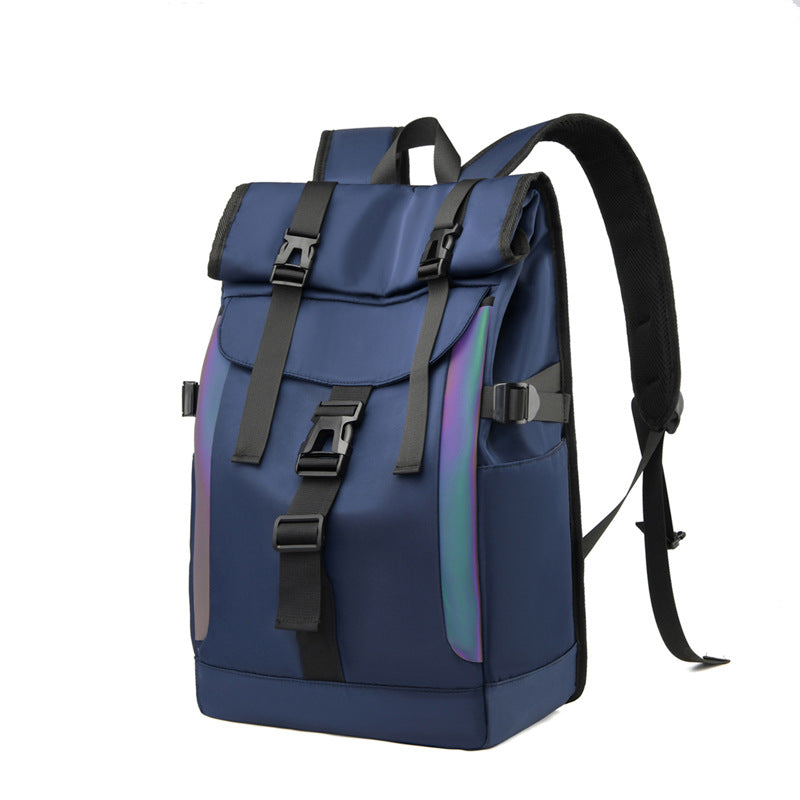 Contrast Color Large Capacity Nylon Cloth College High Leisure Backpack