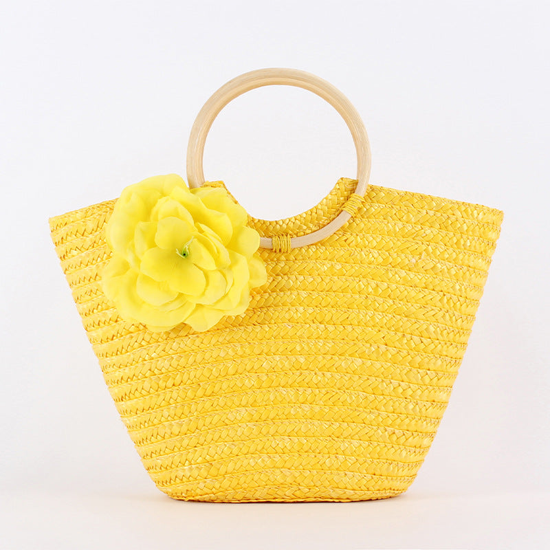 Rattan Straw Hand-woven Seaside Vacation Graphy Women's Handbag