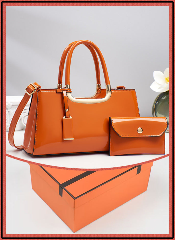 Women's Simple Fashion Patent Leather Shiny Bridal Wedding Bags