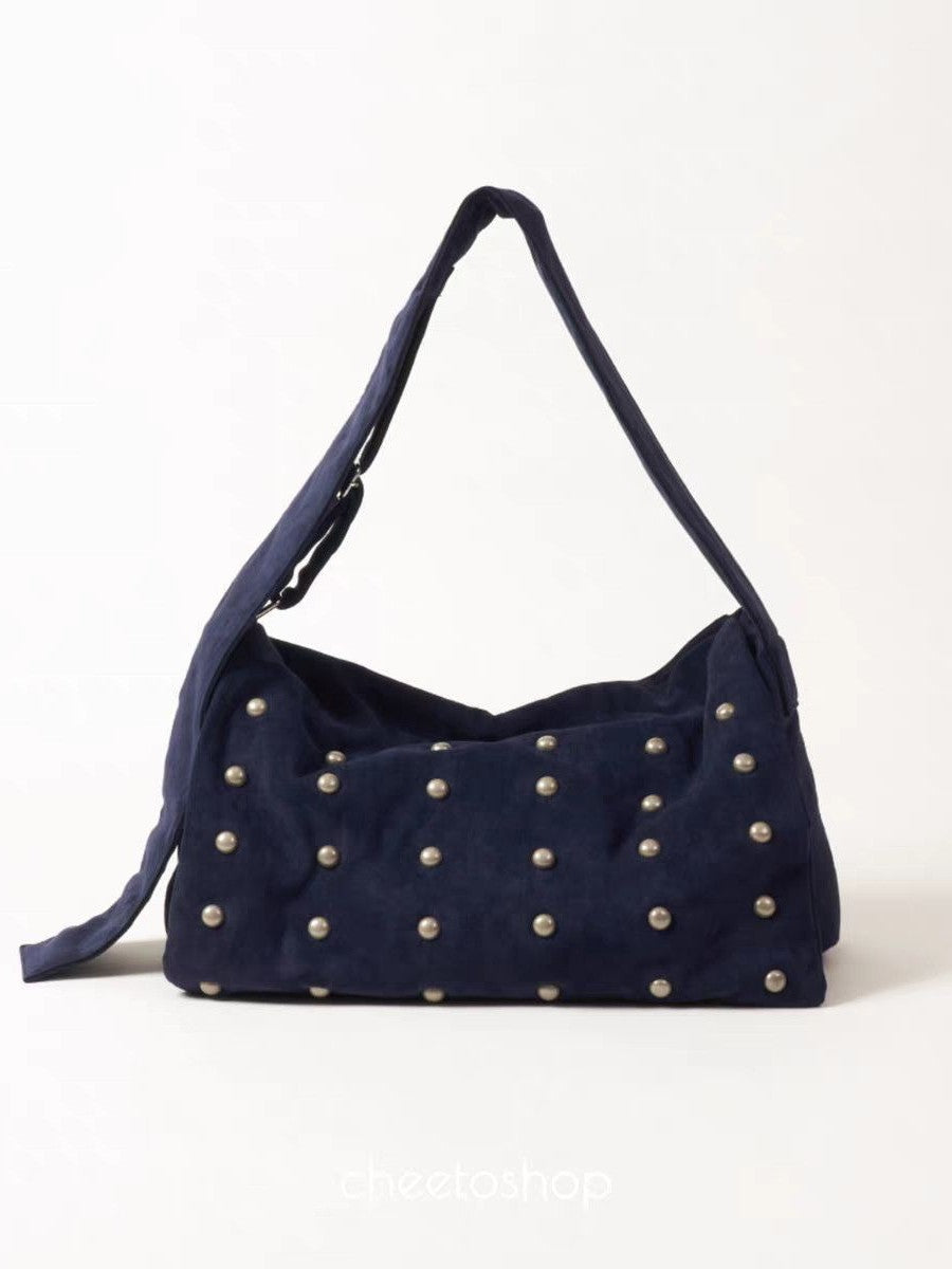 Innovative Decorative Rivets Wide Strap Large Leisure Backpack