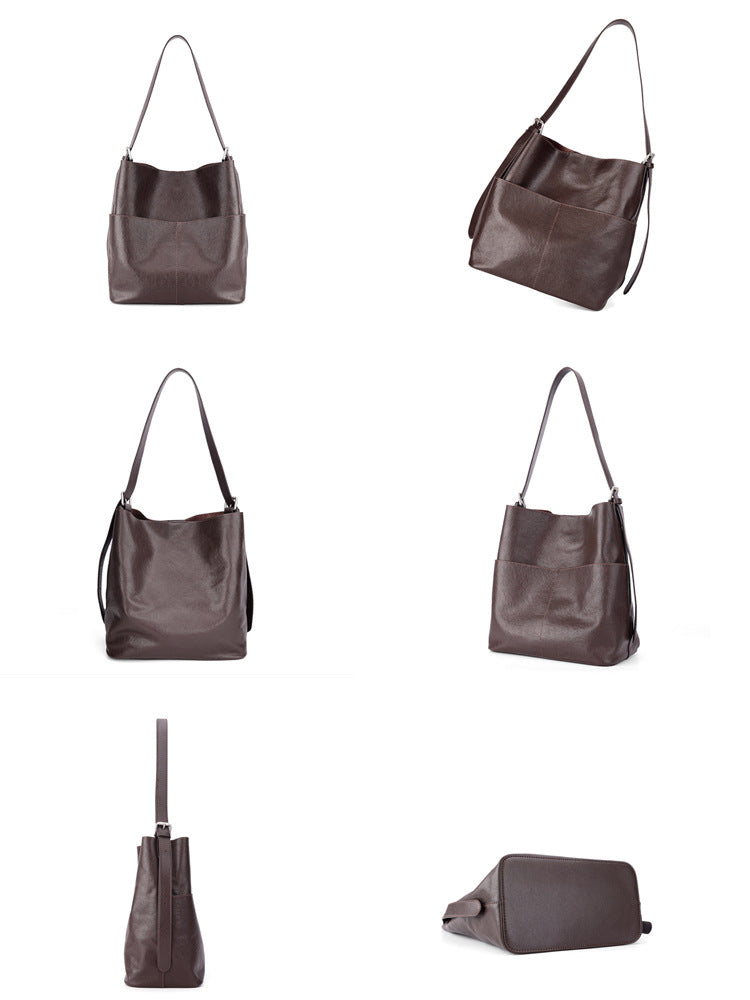 Women's Retro Vegetable Tanning Leather Underarm Spring Large Women's Shoulder Bag