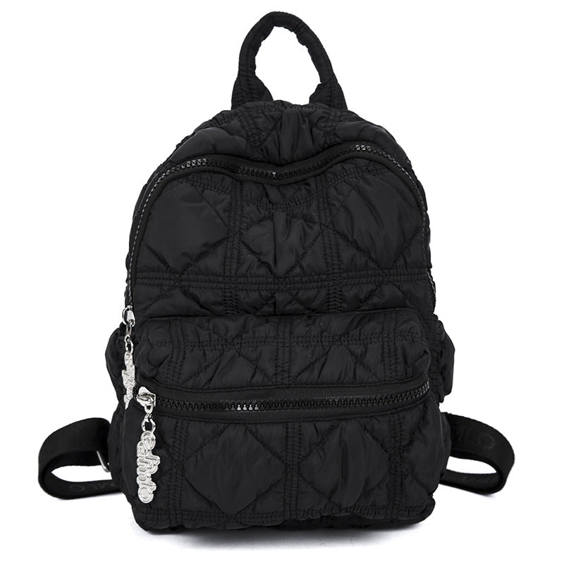 Women's Glossy Pleated Cloud Large Capacity Commuter Class Trendy Backpacks