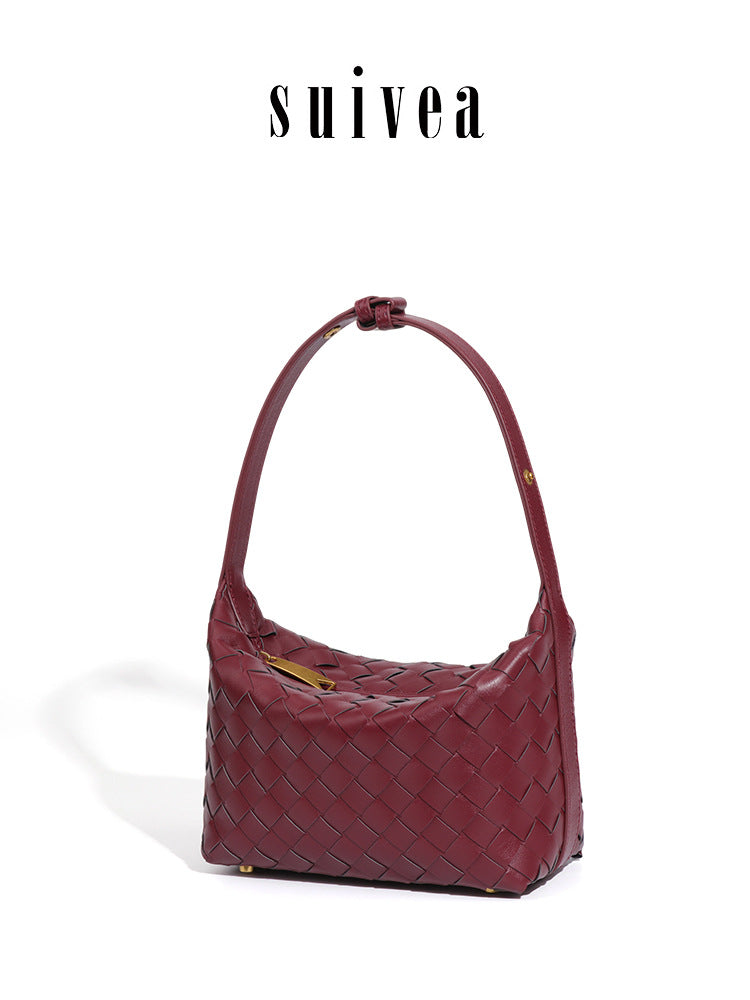 Women's Woven Niche Western Style Hand Carrying Lunch Box Commuter Underarm Bag