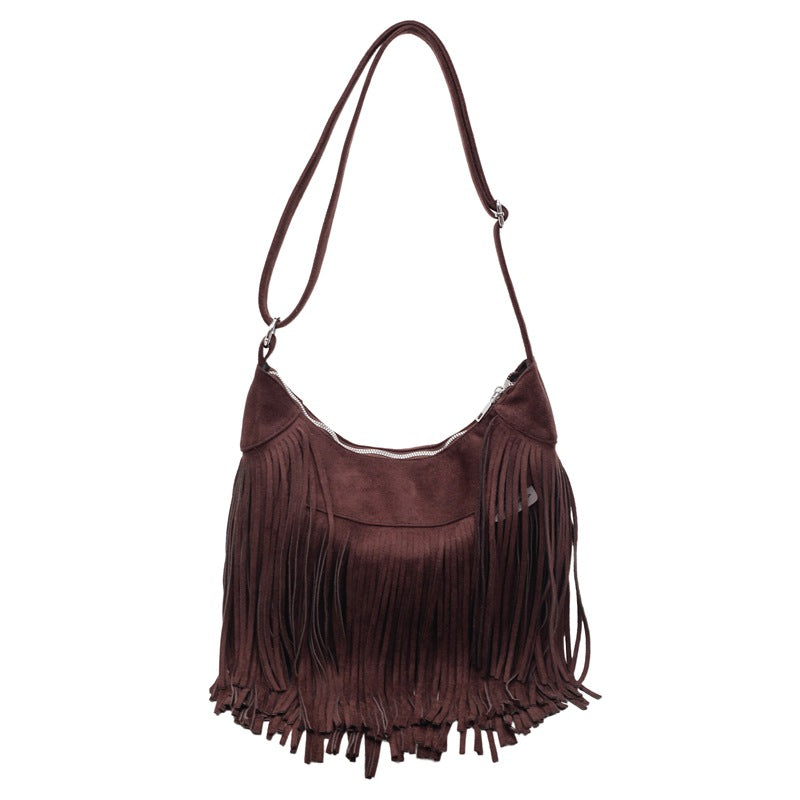 Matte Texture Tassel Underarm Fashion Hot Large Women's Messenger Bag