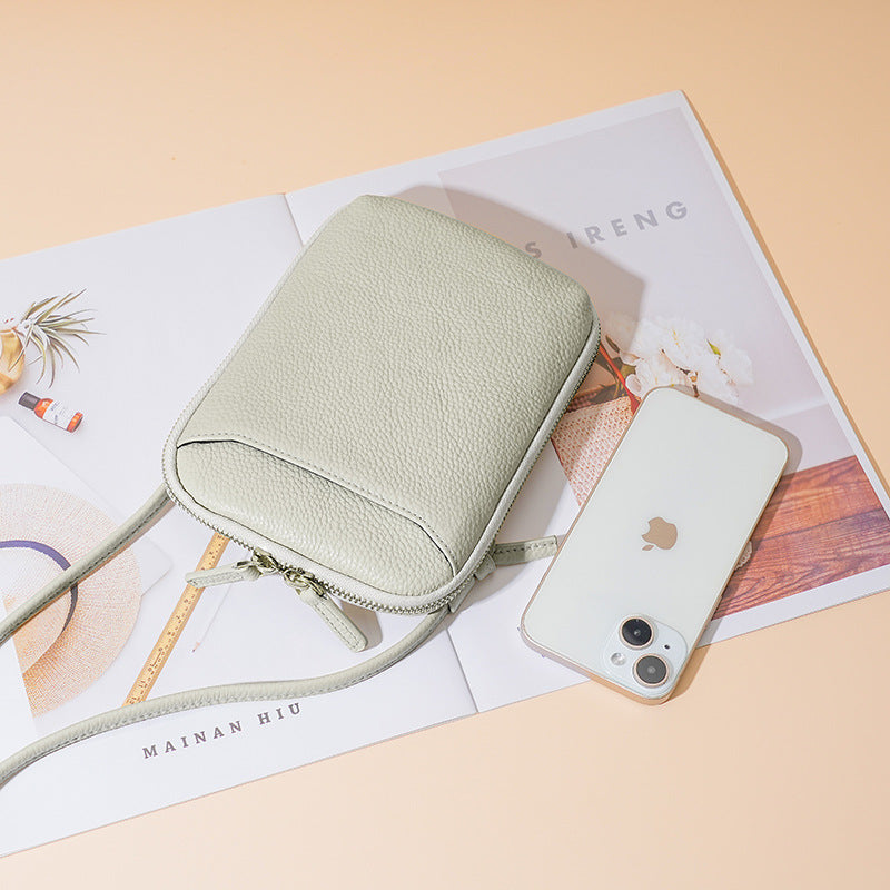 Women's Style Niche Genuine Leather Trendy Simple Mobile Phone Bag