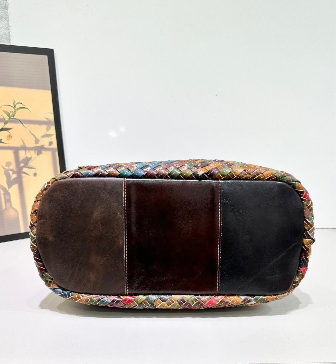 Women's First Layer Cattlehide Leather Fashion Portable Large Women's Handbag