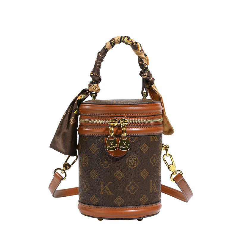 Women's High-grade Printing Rich Fashion Fashionable Retro Portable Bucket Bag
