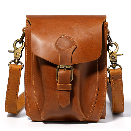 Retro Personalized Mobile Simple Craftsman Handmade Wear Pouch Men's Messenger Bag