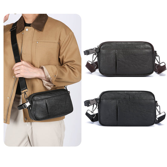 Men's Authentic Leather Tactile Feel Large Capacity Men's Messenger Bag
