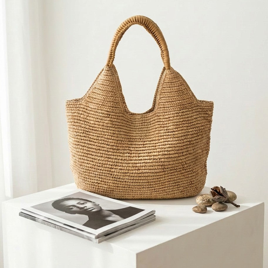 Women's High Sense Straw Hand-woven Large Capacity Vacation Bags