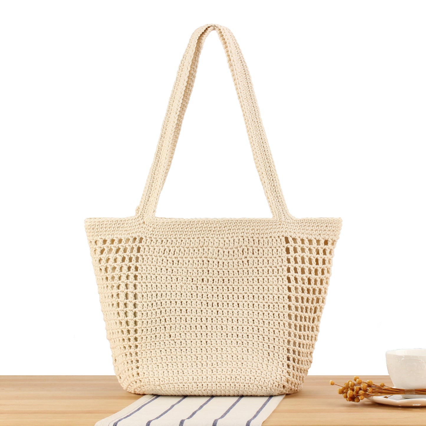 Women's Niche Mori Braided Straw Holiday Hollow Out Woven Pastoral Women's Shoulder Bag
