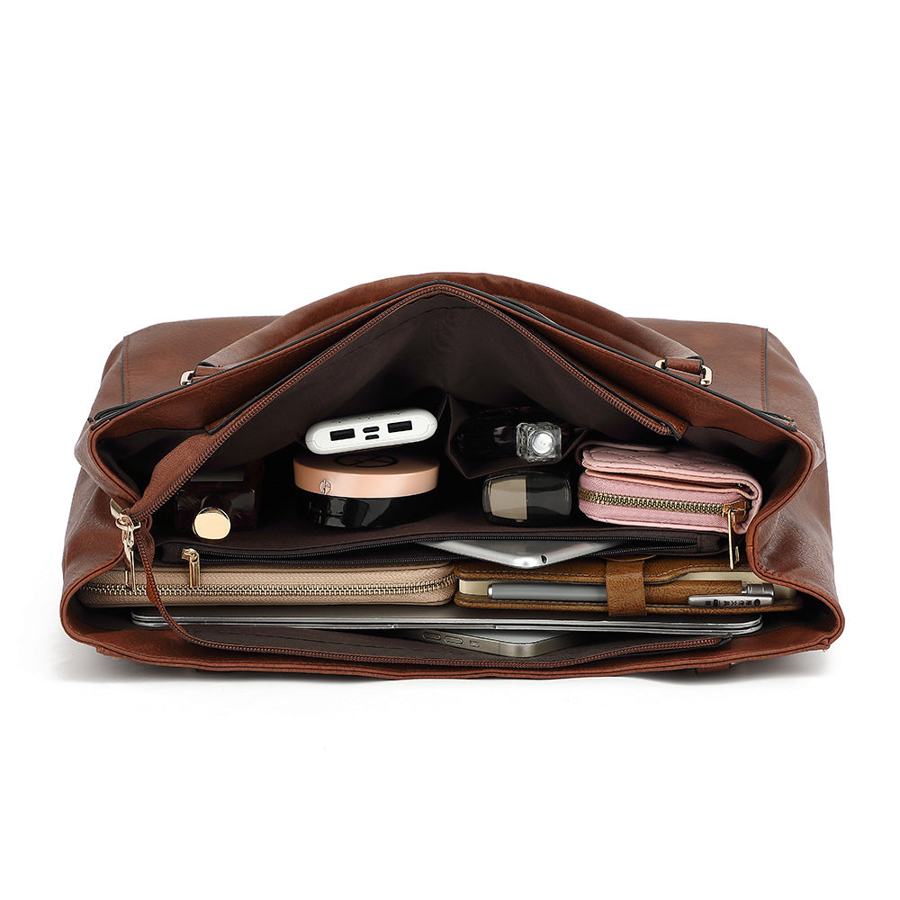 Large Capacity Compartment Work Single Solid Tote Bags