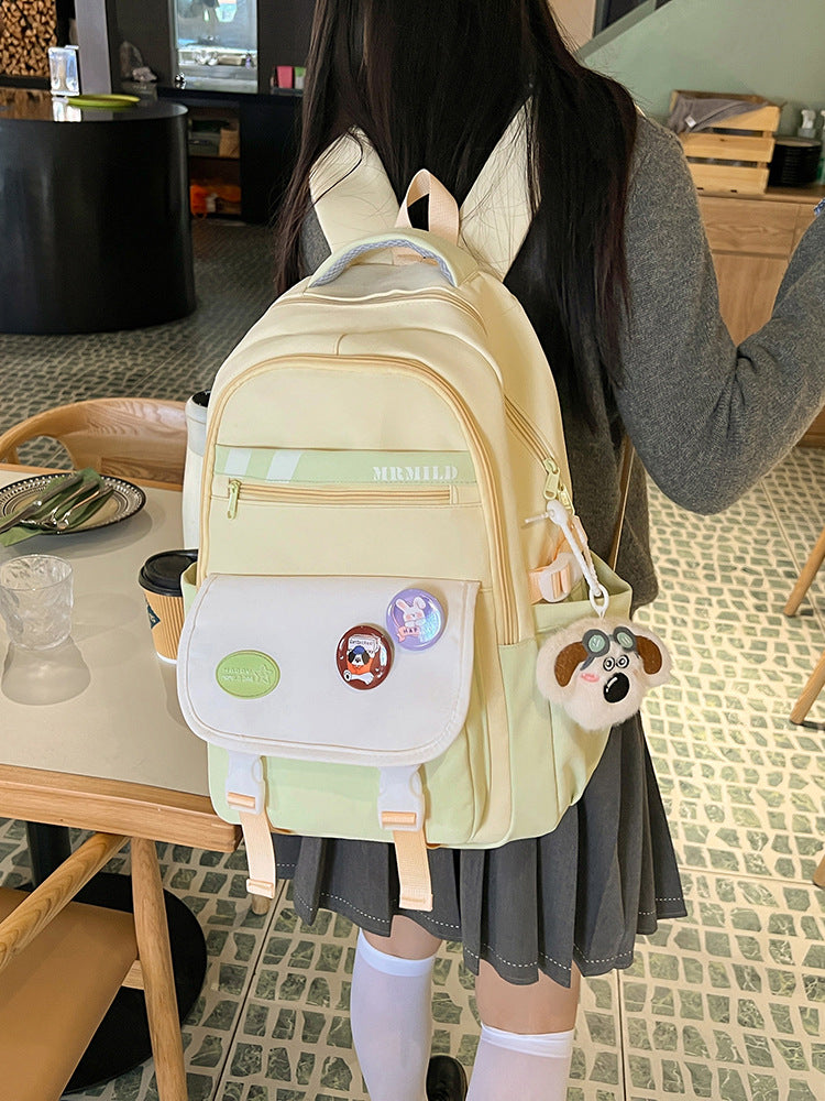 Fashion Color Contrast Large Capacity High Leisure Backpack