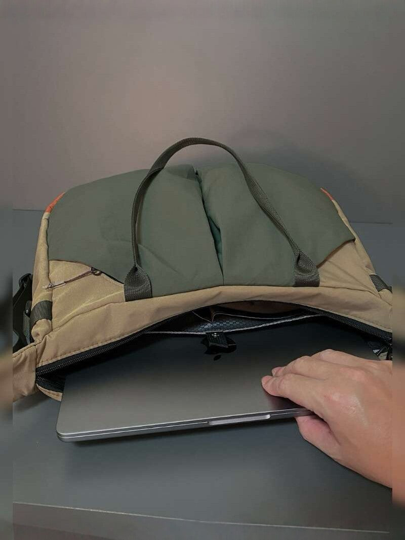 Tooling Style Large Capacity Totes Stitching Tote Bag