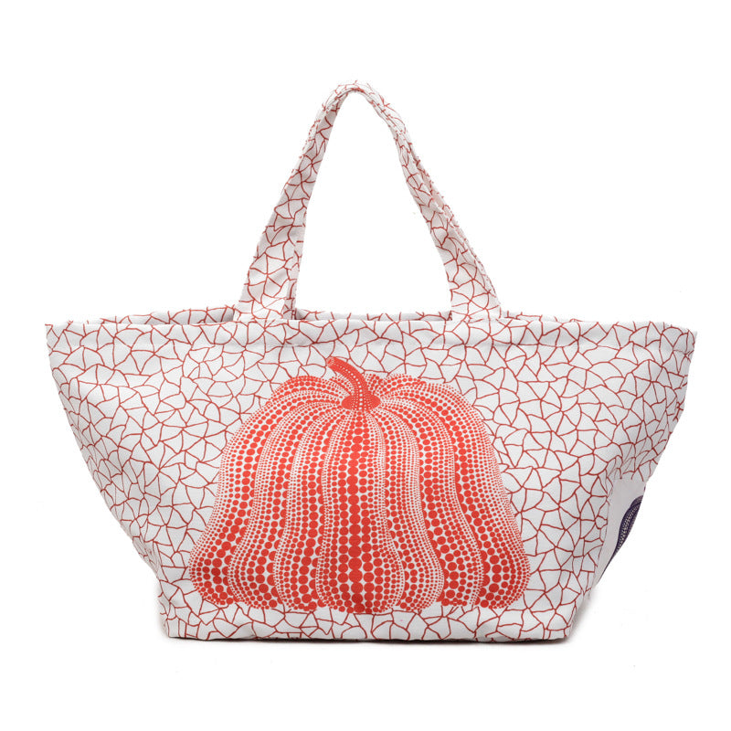Embroidered Nylon Portable Large Capacity Shopping Versatile Tote Bag