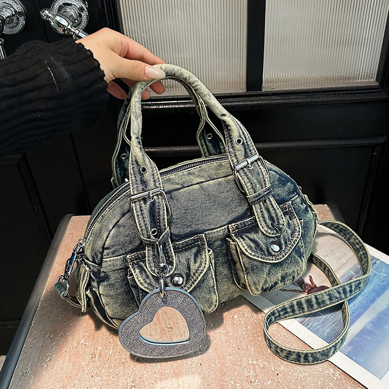 American Washed Denim Design Cool Retro Handbags