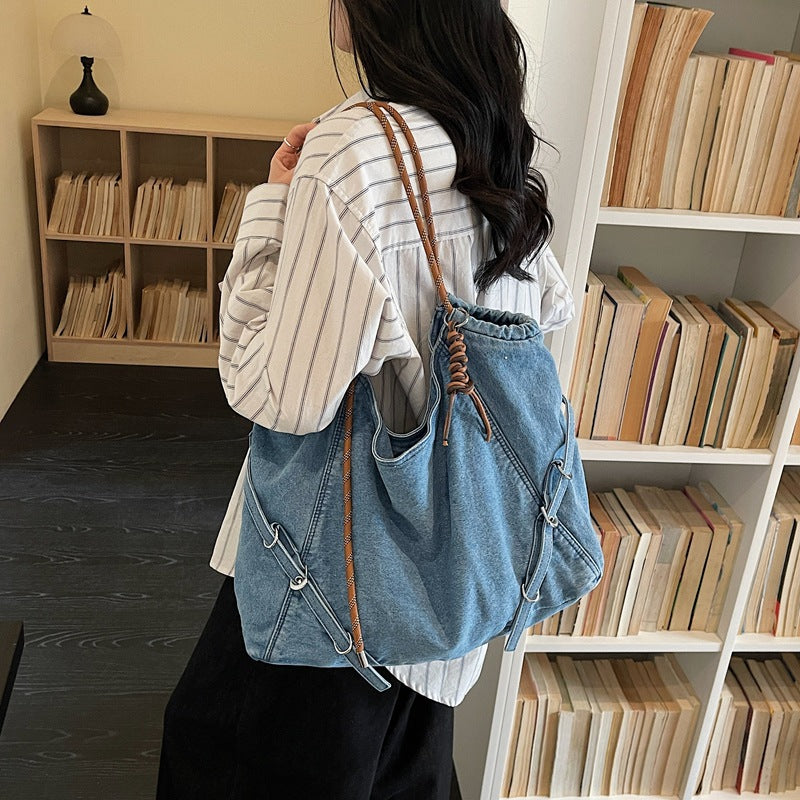 Women's Denim Fashion High-grade Large Capacity Commuter Bags