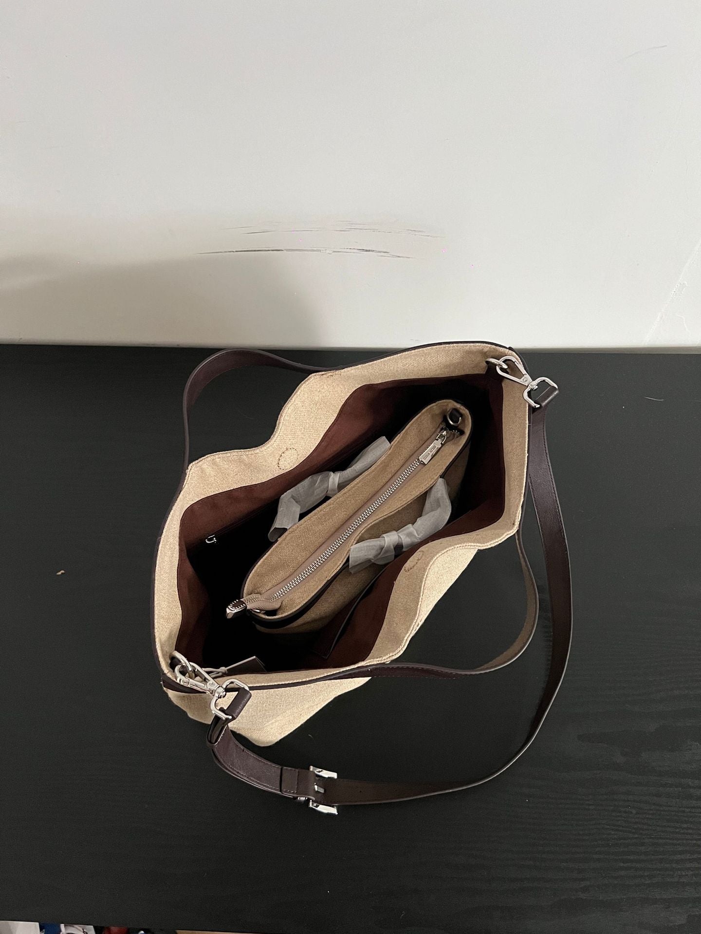 Women's Stitching Contrast Color Large Capacity Commute Portable Tote Bags