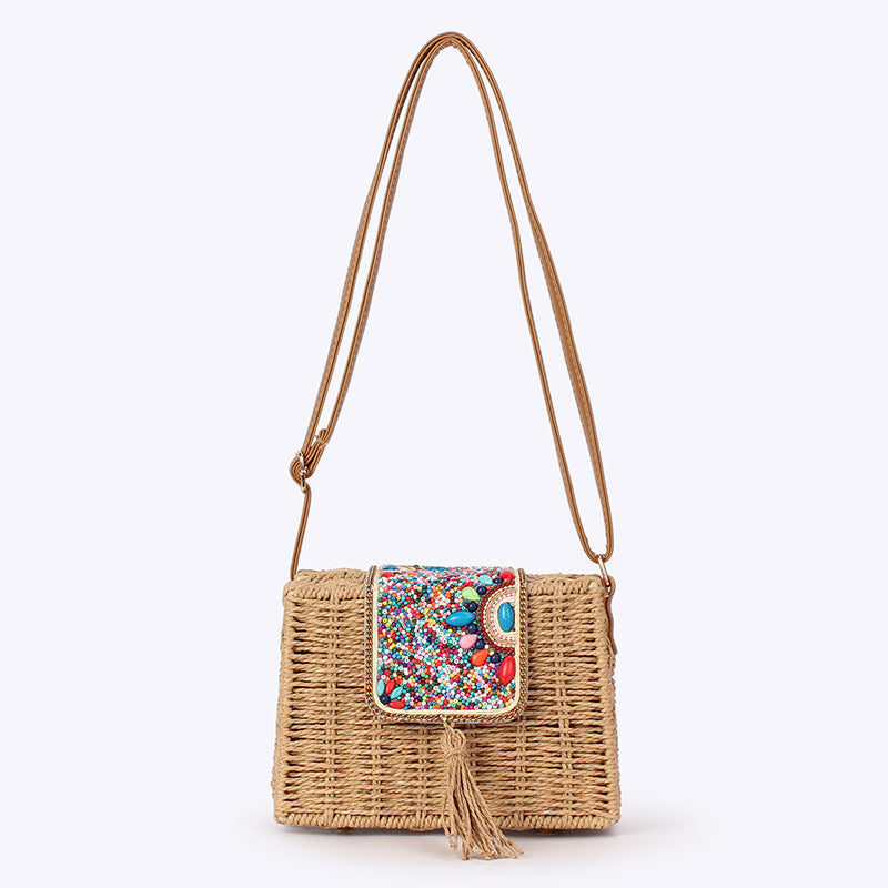 Women's Woven Seaside Holiday Minority Simple Design Women's Messenger Bag