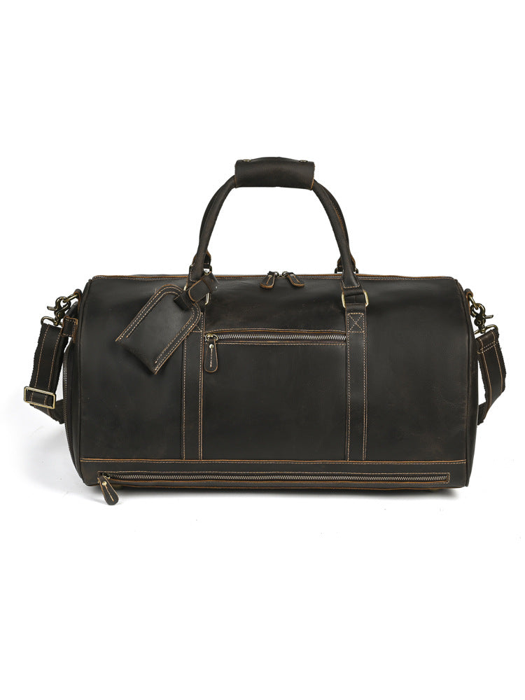 Men's Retro Crazy Horse Leather Traveling Genuine Men's Messenger Bag