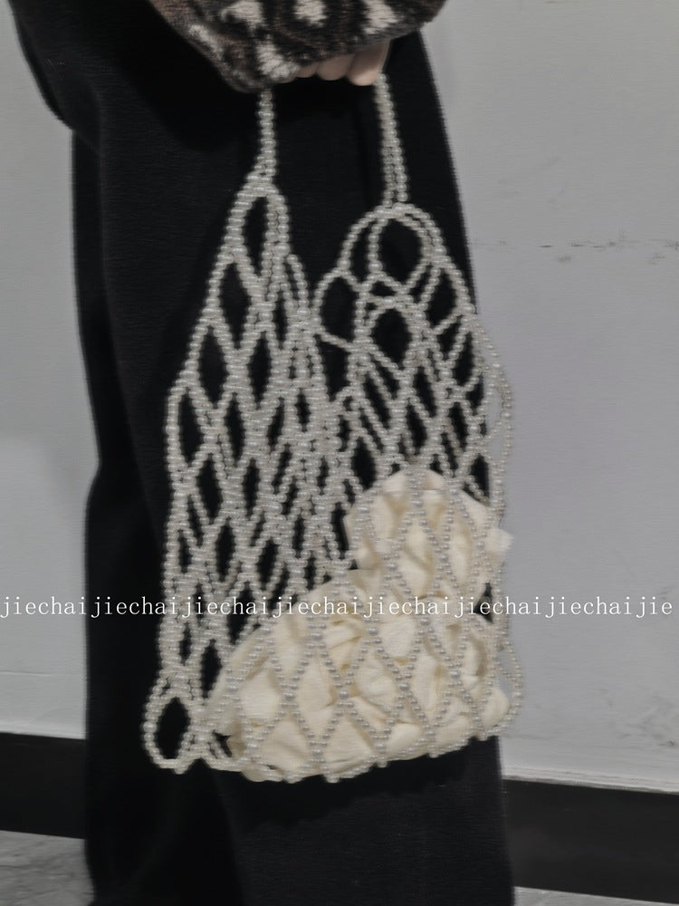 French Fairy Pearl Beaded Good-looking Gentle Niche Design Sweet Shoulder Bags