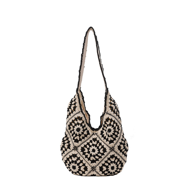 Women's Artistic Woven Trendy Mori Vacation Style Large Shoulder Bags