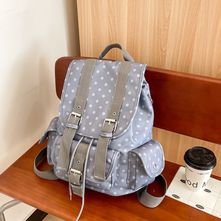 Niche Retro Dot Large Capacity Flip Women's Backpack