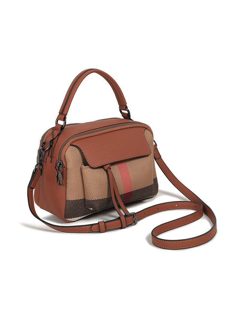 Women's Plaid Genuine Leather Fashionable Portable High-grade Bags